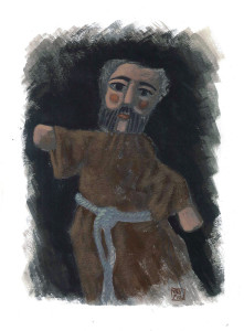 Le Guarattelle tra Pulcinella Teresina e la Morte, 2003, di Roberto De Simone, editore Franco Di Mauro Napoli, 16 tavole fuori testo di Gennaro Vallifuoco. Copertina del volume