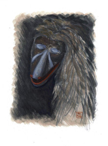 Le Guarattelle tra Pulcinella Teresina e la Morte, 2003, di Roberto De Simone, editore Franco Di Mauro Napoli, 16 tavole fuori testo di Gennaro Vallifuoco. Copertina del volume