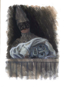 Le Guarattelle tra Pulcinella Teresina e la Morte, 2003, di Roberto De Simone, editore Franco Di Mauro Napoli, 16 tavole fuori testo di Gennaro Vallifuoco. Copertina del volume
