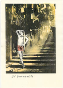 so' bammenella_La canzone Napolitana, 2017, di Roberto De Simone, edizione Einaudi, Torino, editing grafico, stampa digitale su cartoncino, con interventi di ritocco pittorico, cm 30x40