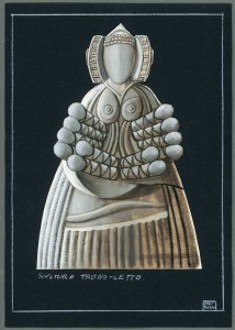 Modellino in scala Il re Bello anno 2004 Opera lirica di Roberto De Simone su libretto di Siro Ferrone dall'omonimo racconto di Aldo Palazzeschi Regia di: Roberto De Simone Costumi di: Odette Nicoletti Teatro Politeama di Prato, Teatro della Pergola di Firenze