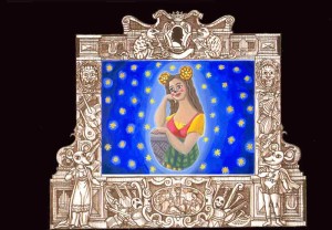 Bozzetto di scena terzo quadro Chi rapì la topina Costanza anno 2010 Commedia mucisale giocosa di Roberta Vacca, liberamente tratta da "Il ratto del serraio" di Wolfgang Amadeus Mozart Regia: Cesare Scarton Costumi di: Tiziana Cannavacciuolo Accademia nazionale di Santa Cecilia Auditorium parco della musica di Roma