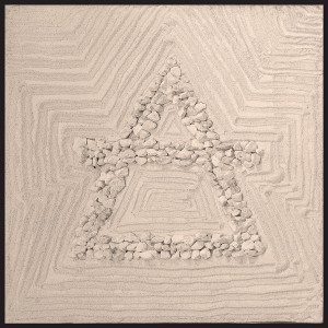 Mandale dell'Aria anno 2014 Legno, filler calcareo e pietrisco cm 100x100