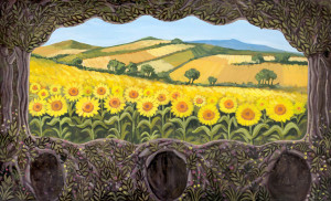 Bozzetto di scena Campo di girasoli