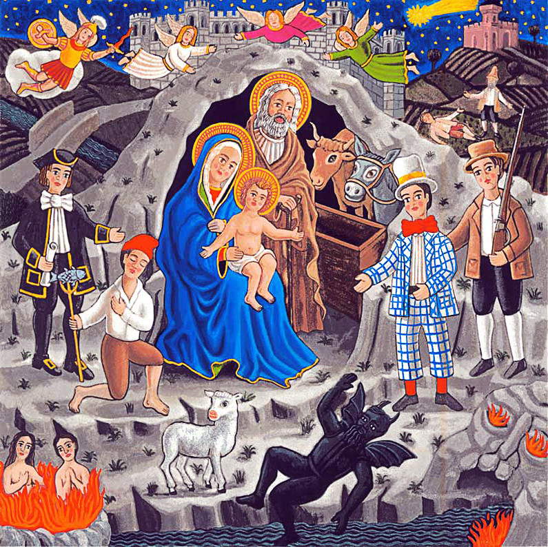 "La cantata dei pastori 2000" Olio su tela cm 100x100