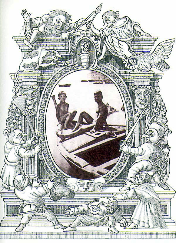 Il Pentamerone o lo cunto de li cunti, 2002 di Gian Battista Basile nella riscrittura di Roberto De Simone, tavola a penna ad inchiostro liquido e foto d'epoca ritoccata, cm 30x40