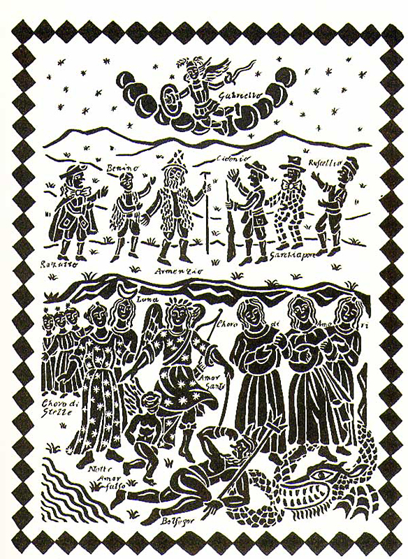 La cantata dei pastori, 2000, Tavola ad inchiostro di china su carta, cm 30x40