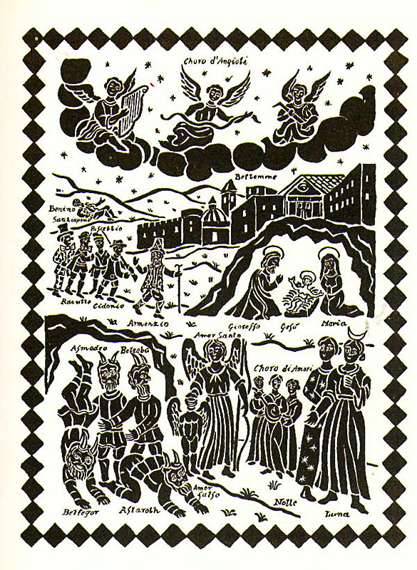 La cantata dei pastori, 2000, Tavola ad inchiostro di china su carta, cm 30x40