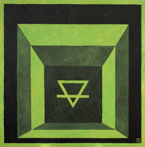 Omaggio a Josef Albers Terra Anno 2013 polimaterico e pittura acrilica su MDF cm 110x110
