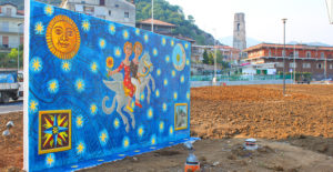 Viaggio nel Tempo anno 2017 pittura acrilica su muro mt 3x6_3